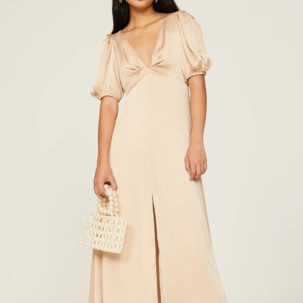 Sachin & Babi Alli Gown in champagne